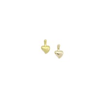 Matte Shinny Gold Twisted Clip On Heart Shape Charm, Sku#ZX167 - $2.90