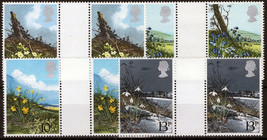ZAYIX Great Britain 855-858 MNH Gutter Pairs Flowers Plants Nature 021423S44 - £1.59 GBP