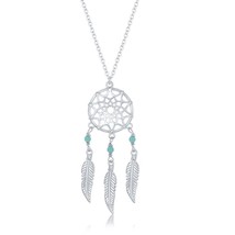 Sterling Silver Turquoise Dream Catcher Necklace - £53.32 GBP