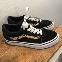 Vans  Off The Wall Kids Leopard Black Low Top Shoes Sneakers 721356 Kids Size 2 - $18.49