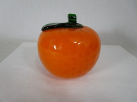 Vintage Murano Style Orange Glass Fruit Citrus Hand Blown MCM Art Decor/Kitchen - £8.03 GBP