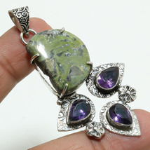 Unakite African Amethyst  Gemstone Fashion Pendant Jewelry 2.80&quot; SA 6771 - £4.78 GBP