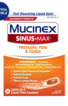 Mucinex Sinus-Max Max Strength Pressure, Pain &amp; Cough 16 Liquid Gels Exp 09/2024 - £11.14 GBP