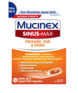 Mucinex Sinus-Max Max Strength Pressure, Pain &amp; Cough 16 Liquid Gels Exp... - £11.08 GBP