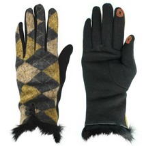 Women&#39;s Fleece Lining Fashion Argyle Glove Knit Gloves with Touch Screen... - £10.29 GBP