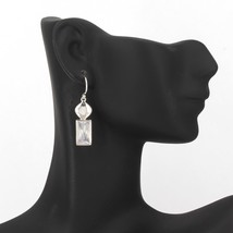 Retired Silpada Sterling Silver CREATIVE SPARK Rectangle CZ Drop Earring... - $29.99