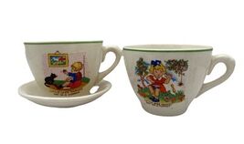 Vintage Porcelain China Little Jack Horner &amp; Little Miss Muffet Cups &amp; S... - $346.60 MXN