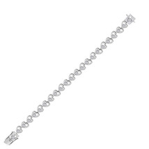 Sterling Silver Womens Round Diamond Heart Tennis Bracelet 1/4 Cttw - £162.28 GBP