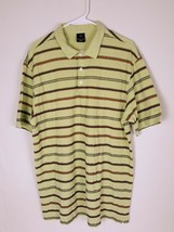 Nike Lime Green Striped Polo Golf Shirt Mens Size XL - $11.68