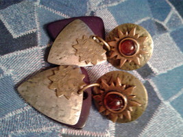 Metal Earrings , Sunbirst With Dangling Charms - €0,87 EUR