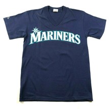 Seattle Mariners Boys Youth L Blue Jersey Shirt Majestic V Neck Made In USA NWOT - £18.36 GBP