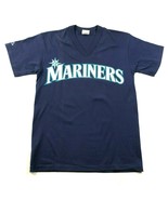 Seattle Mariners Boys Youth L Blue Jersey Shirt Majestic V Neck Made In ... - £18.58 GBP