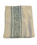 Vintage Fleur de Lis Floral Jacquard Kitchen Towels Blue Cream Cotton 36x20 - $17.10