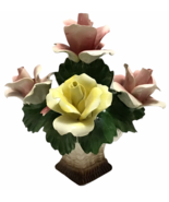 Capodimonte Nuova Large Flower Porcelain Sculpture Centerpiece Italy Vin... - £51.73 GBP