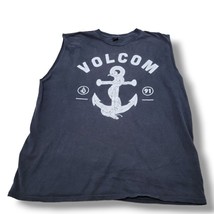 Volcom Shirt Size XL Graphic Tee Graphic Print Snake Anchor Cut Off Sleeve Black - £22.51 GBP