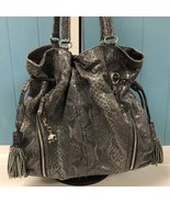 Vintage Cole Haan Limited Edition Drawstring Bag gray snake print tote p... - $1,881.27 MXN