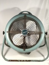 Vintage LASKO Aqua Blue Metal Fan 2-Speed Mid Century Industrial No 1250 Made US - £98.62 GBP