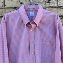 Brooks Brothers Mens 18-34 Original Polo Shirt Pink Plaid Non Iron Butto... - £19.90 GBP