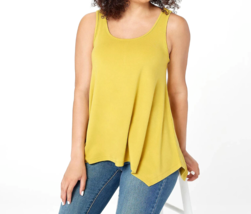 Attitudes by Renee Finespun Jersey Dip Hem Tank Top- ANTIQUE GOLD, 1X - £16.29 GBP