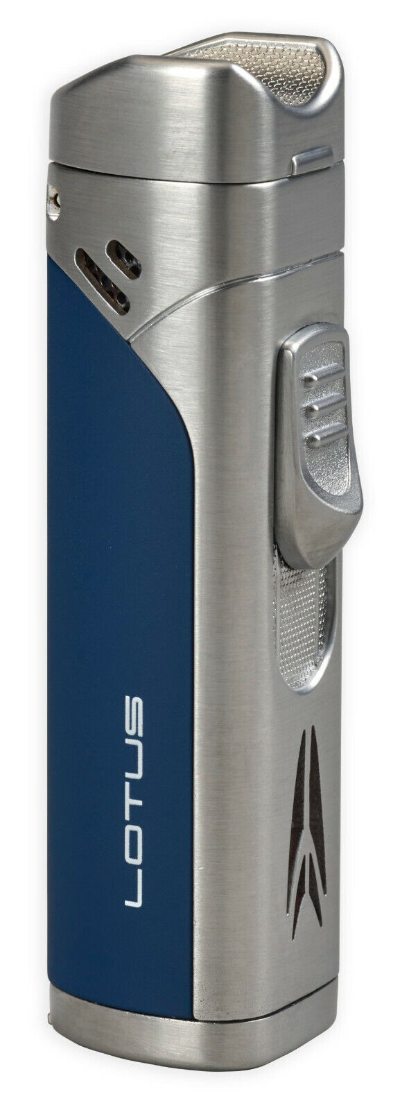 Lotus Monarch Quad Flame w/Cigar Rest &amp; Punch Chrome and Rubberized Blue... - $35.99