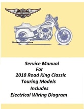 2018 Harley Davidson Road King Classic Touring Models Service Manual  - £20.29 GBP