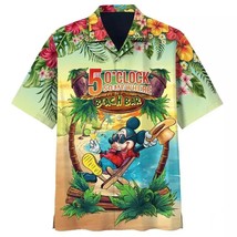 Mickey Mouse It&#39;s 5 O&#39;clock Somewhere Beach Bar Tropical Hawaiian Shirt - £8.20 GBP+