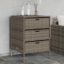 Garden Storage Cabinet Gray PE Rattan, Powder-Coated Steel Medium - $239.43 CAD