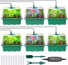 Indoor Germination Kit with 72 Cells, Grow Lights &amp; Adjustable Humidity ... - $57.37