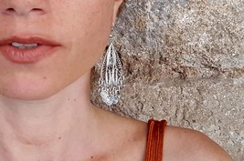 Large Gypsy Earrings, Statement Silver Earrings, Boho Ethnic Style - £16.51 GBP