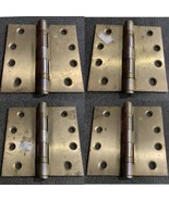 Lot of 4 Hager Heavy Duty Brass Door Hinges 4x4&quot; 11.5 oz ea - £14.78 GBP