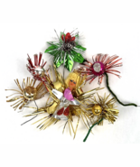 Vintage Foil Christmas MCM Atomic Starburst Tinsel Mercury Glass Tie On ... - $46.54 CAD