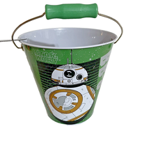 Child Metal Bucket Plastic Handle Tin Pail Easter Basket Sand BB8 Star W... - $6.95