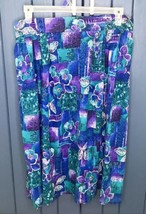 Vintage Hawaiian Tropical Skirt XL Tagged 24W Bold Colors Floral Patchwork - £12.96 GBP