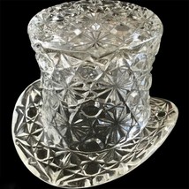 Vintage Top Hat Clear Cut Glass Toothpick Holder 3&quot; Tall Home Decor Figurine - £13.83 GBP