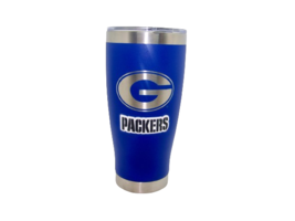 Green Bay Packers 20 oz Etched Logo Stainless Steel Hot Cold Tumbler Dark Blue - £15.87 GBP