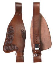 Horse Western Adult Tooled  Brown Leather Replacement Saddle Fenders 5219 - $59.39+