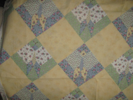 Spring Industries Concord Butterfly Patch Faux Quilt 48&quot; Long 90&quot; Wide 1936 Baby - £7.50 GBP