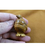 (Y-PEN-577) tan Jasper PENGUIN gemstone Ice BIRD gem figurine carving pe... - $19.16 CAD