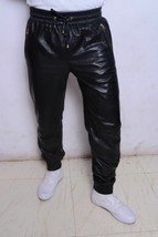 Leather Joggers Black Leather Pants Mens Soft Lambskin Jogger Style Trouser - £117.98 GBP