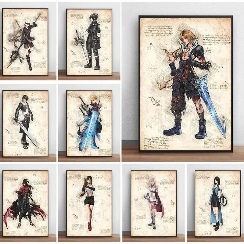  videogames final fantasy poster print canvas painting wall art aesthetics picture kids thumb200