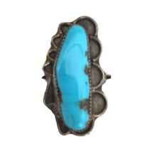 Women&#39;s Ring Vintage Navajo Native American Turquoise 925 Sterling Silver 10.75 - £94.42 GBP