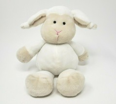 10&quot; Hobby Lobby Store White &amp; Tan Baby Lamb Sheep Stuffed Animal Plush Toy Lovey - £44.80 GBP