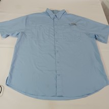 Columbia FM7266 Omni-Shade Men&#39;s XL Blue Shirt PFG Vented Fishing Short ... - $20.78