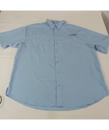 Columbia FM7266 Omni-Shade Men's XL Blue Shirt PFG Vented Fishing Short ... - $20.78