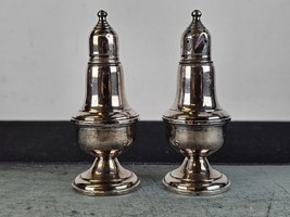 Vintage Empire Sterling Silver 232 Weighted Salt Pepper Shakers Glass Lined - £35.26 GBP