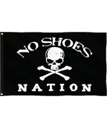 SOULBUTY No-Shoes-Nation Flag, Black/White, 12X18 Inches, Double-Sided, ... - $17.95