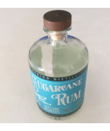 Empty glass Bluebird distilling sugarcane rum bottle bar decor craft sup... - $19.75