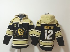 Colorado Buffaloes #12 Travis Hunter College Lace-Up Pullover Jersey Hoodie - $63.20