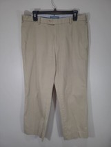 Peter Millar Pants Mens 34 x 26 Tan Flat Front Khaki - $16.10