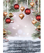 5X7FT Christmas Backdrops for Photography Christmas Tree Balls Photograp - £28.89 GBP